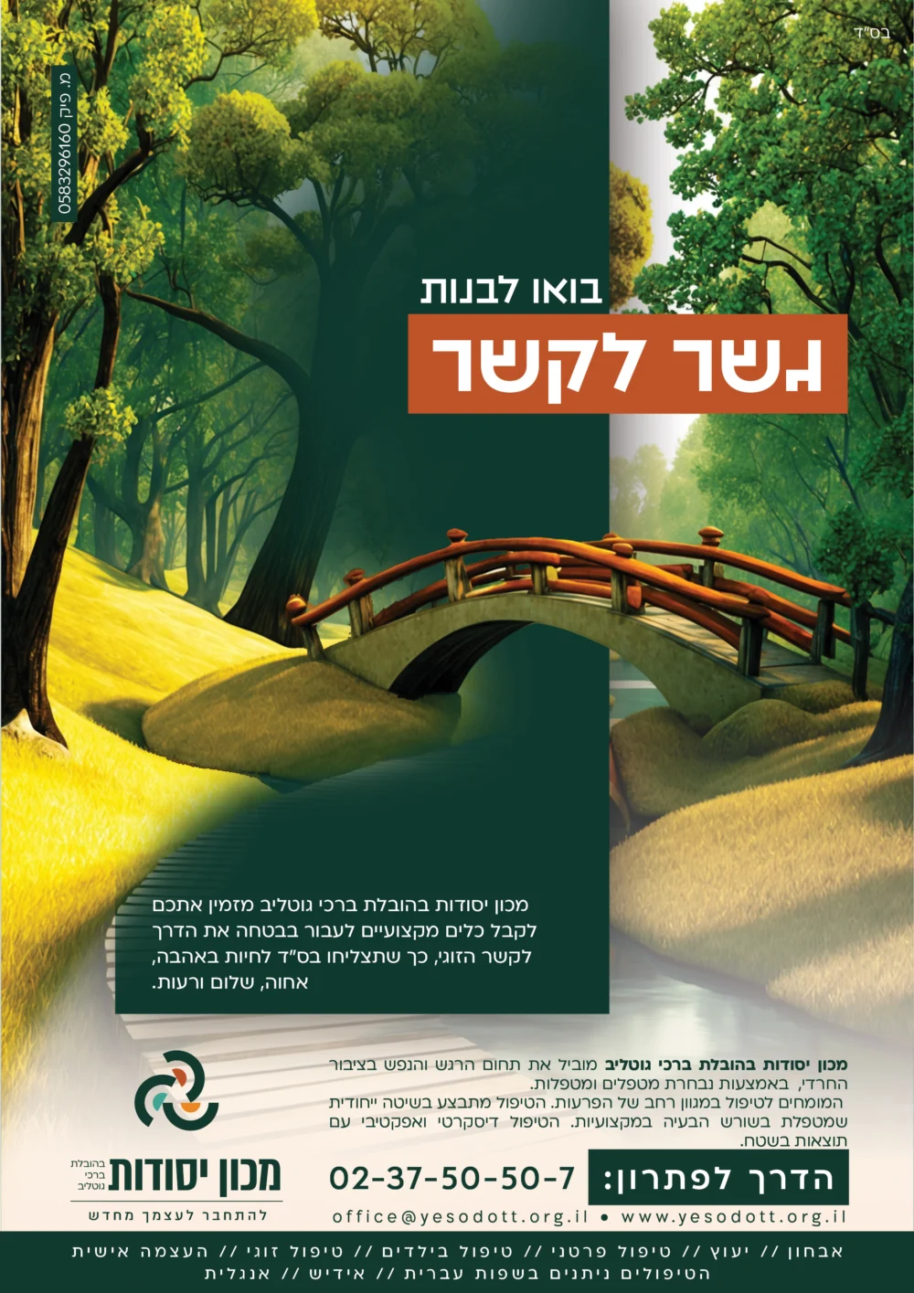 שיתוף פרסומת על טיפול זוגי למכון יסודות